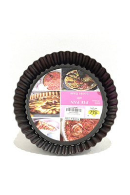 24Cm Non Stick Fluted Tart Pan Removable Loose Base Tin from B&Q