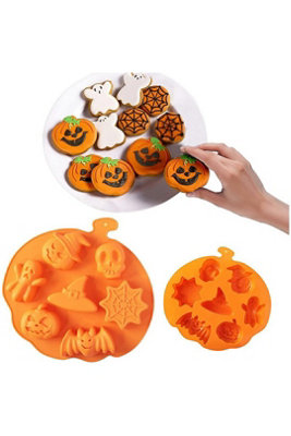 Halloween Silicone Cake Chocolate Mould Pumpkin Ghost Bat Skull from B&Q