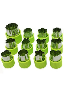 12 Piece Green Fruit Vegetable Cutter Cookie Stamps Molds from B&Q