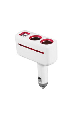  - Dual Usb 2 Way Car Cigarette Lighter Socket Splitter Charger