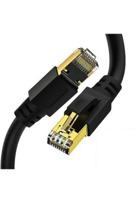 Cat8 Rj45 Sftp Lan Patch Cord 40Gbps 2000Mhz 20Ft Black