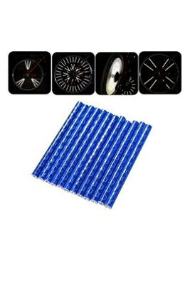  - Blue 12Pcs Bike Wheel Spoke Reflector Warning Strip Set