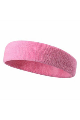 Unisex Sports Cotton Sweatband Headband Pink For Running from B&Q