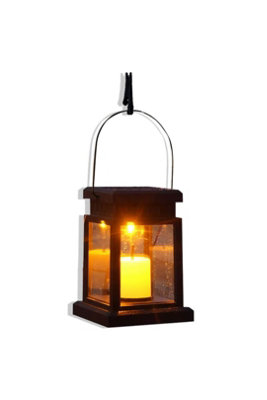 Solar Hanging Lantern Candle Light Waterproof Clip Warm White from B&Q