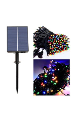  - Solar 500 Led Rainbow Multicolour Fairy Lights String 50M