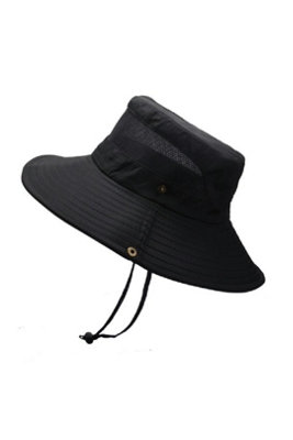 Wide Brim Foldable  Safari Sun Hat With Chin Strap Uv from B&Q