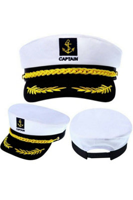 Cotton Sailor Captain Navy Cap Hat For Cosplay Party Dress Up from B&Q