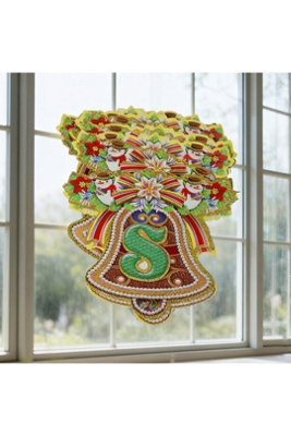 Glitter Santa Bell Christmas Festive Paper Bunting Banner