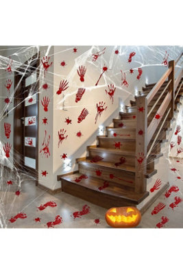 Halloween Bloody Handprint Window Stickers 12 Sheets Pvc from B&Q