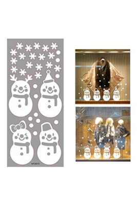  - Christmas 3D Removable Snowman Window Wall Stickers Afc8010