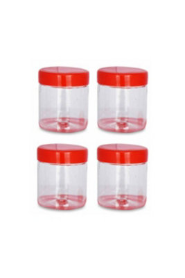  - 4Pcs 300Ml Plastic Food Storage Jar With Lids Freezer Container