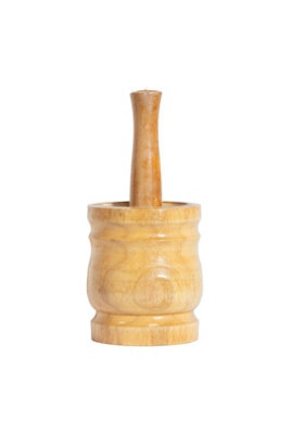  - Wood Mortar And Pestle Herb Spice Grinder Light Wood 10X13Cm