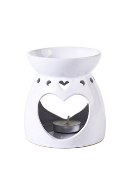  - Heart Ceramic Tealight Oil Wax Melt Burner 10Point5X10Cm