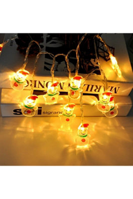 1.5M 10 Led Snowman Decorative String Light Warm Glow Aa Battery from B&Q