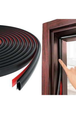 6M Black Silicone Rubber Weather Strip Foam Tape Seal Door Window from B&Q
