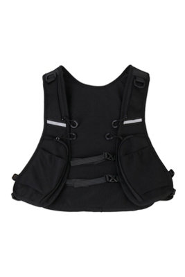 Reflective Running Hydration Vest Bag Chest Phone Pouch Black from B&Q