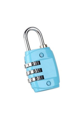  - 3 Digit Resettable Combination Padlock For Suitcase Blue