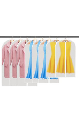 9Pc Hanging Garment Bags Moth Proof Clear Zipper Closet Travel from B&Q