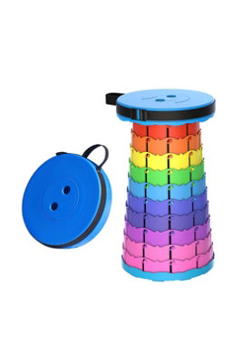 Rainbow Telescopic Foldable Collapsible Camping Stool 25X45Cm