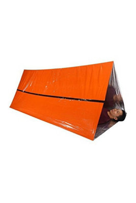  - Disposable Emergency Shelter Tent Ultralight Camping Orange 240X150Cm