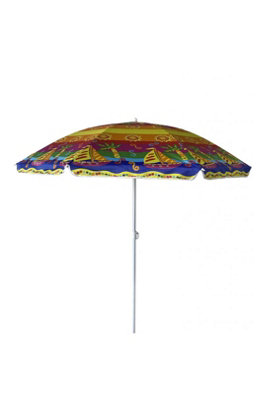 1.8M Waterproof Folding Beach Umbrella Boat Outdoor Pattern from B&Q