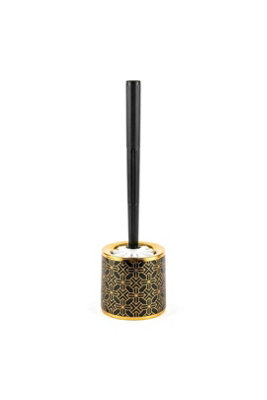  - Toilet Brush With Round Stand 40Cm Dense Bristles Plastic