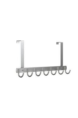  - Stainless Steel Over Door Towel Rack Hooks 7 Hooks Non Slip