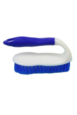  - 15Cm Stiff Bristle Scrub Brush With Handle For Tiles Shower