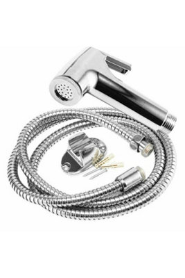  - Chrome Handheld Bidet Shower Spray Head With Hose For Toilet
