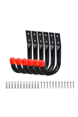  - 6Pack Heavy Duty Wall Mount Steel Utility Hooks Organizer