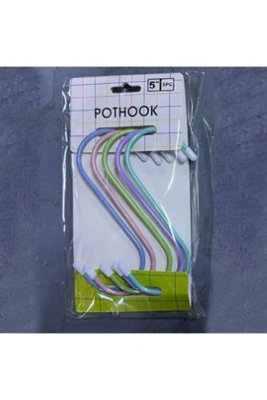 5 Inch Anti Rust Metal Hanger Hooks Multicolor Pothook Home from B&Q