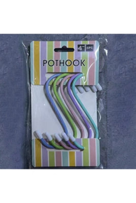 4 Inch Anti Rust Metal Hanger Hook Kitchen Multicolor Pothook from B&Q