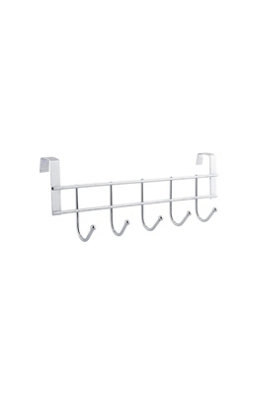  - Metal Over Door Hanger Coat Hooks Storage For Towel Bag 5 Hooks