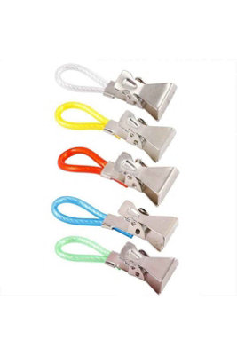 5 Pack Colorful Metal Towel Hanging Clips Clothes Pegs Hangers from B&Q