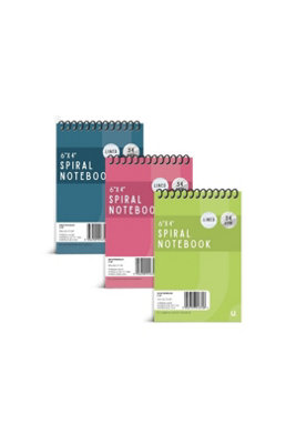 Kids Spiral Notebook 6X4 Inch Wirebound Pack Of 3 40 Sheets from B&Q