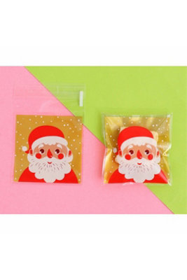  - Christmas Cellophane Candy Gift Bags Santa 7X7Cm 100Pcs