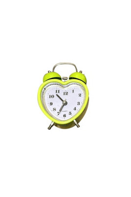 Kdmd Unisex Lime Mini Heart Shape Retro Alarm Clock No Ticking Twin Bell In - Image 2