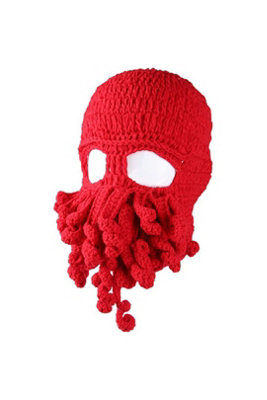 Octopus Beard Beanie Hat Warm Knit Ski Mask Funny Winter from B&Q