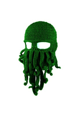 Octopus Beard Beanie Hat Warm Knit Funny Ski Mask Winter from B&Q