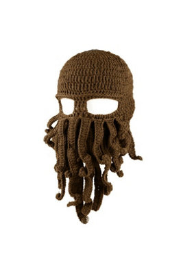 Octopus Beard Beanie Warm Knit Funny Ski Mask Hat Outdoor from B&Q