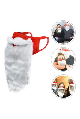 Santa Beard Face Mask Costume Cotton Reusable Unisex Adults from B&Q
