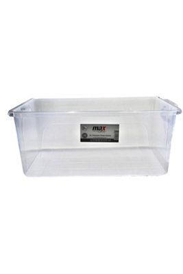  - Clear Plastic Storage Box With Lid Latch 20L 47X30X20Cm