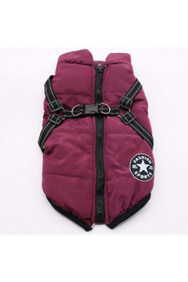 Purple Reflective Padded Winter Dog Vest Coat Harness 4Xl from B&Q