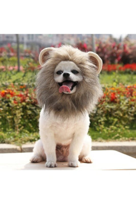 - Brown Lion Mane Hood Pet Costume For Dogs Cats Halloween M