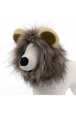  - Brown Lion Mane Hood Pet Costume For Dog Cat Halloween Large