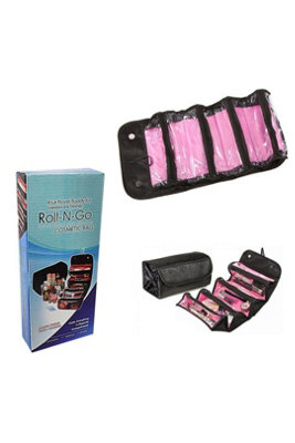 4 Compartment Roll Up Travel Cosmetic Bag Makeup Pouch Toiletry from B&Q