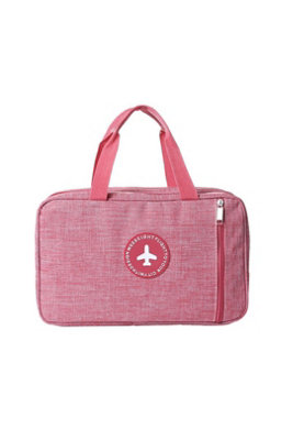 Wet Dry Toiletry Bag Beauty Box Wash Cosmetic Bag Travel Pink from B&Q