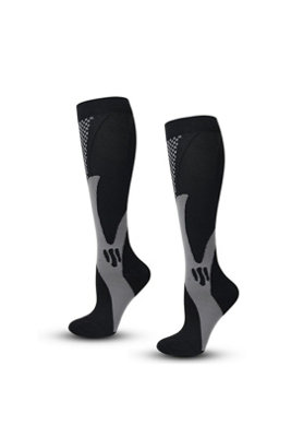  - Compression Running Socks Calf Shin Graduated 15 20mmhg Black Sm