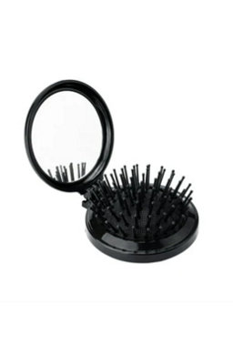 Round Folding Hair Brush With Mirror For Travel Random Colour from B&Q