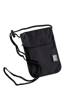 B&Q Rfid Blocking Travel Neck Passport Wallet Pouch Bag Black